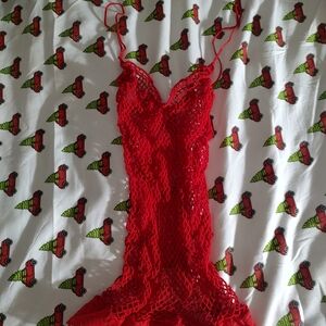 Source Unknown Red Lace Chemise